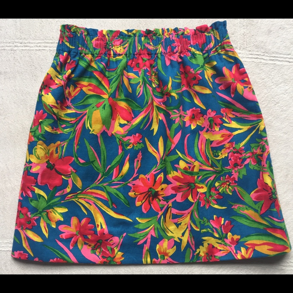 J. CREW Printed Floral Mini Skirt, Size 4, Bright